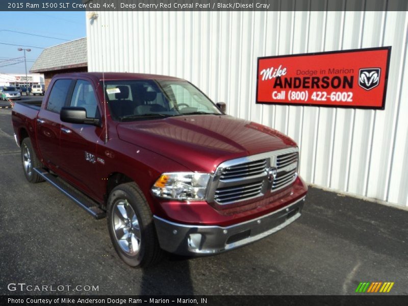 Deep Cherry Red Crystal Pearl / Black/Diesel Gray 2015 Ram 1500 SLT Crew Cab 4x4