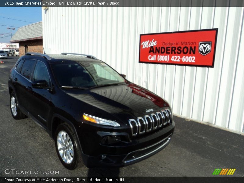 Brilliant Black Crystal Pearl / Black 2015 Jeep Cherokee Limited