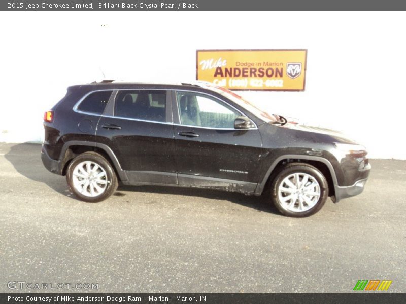 Brilliant Black Crystal Pearl / Black 2015 Jeep Cherokee Limited