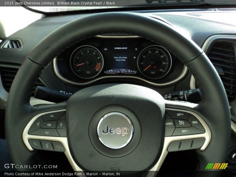 Brilliant Black Crystal Pearl / Black 2015 Jeep Cherokee Limited