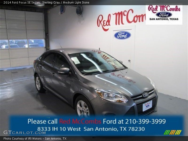 Sterling Gray / Medium Light Stone 2014 Ford Focus SE Sedan