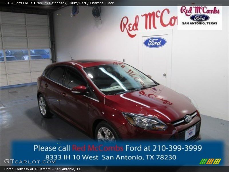 Ruby Red / Charcoal Black 2014 Ford Focus Titanium Hatchback