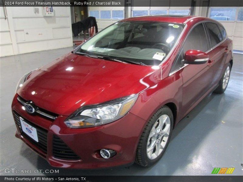 Ruby Red / Charcoal Black 2014 Ford Focus Titanium Hatchback