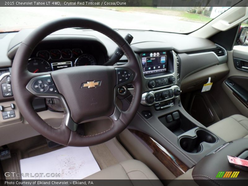 Crystal Red Tintcoat / Cocoa/Dune 2015 Chevrolet Tahoe LT 4WD