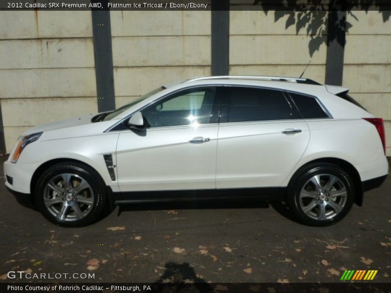 Platinum Ice Tricoat / Ebony/Ebony 2012 Cadillac SRX Premium AWD