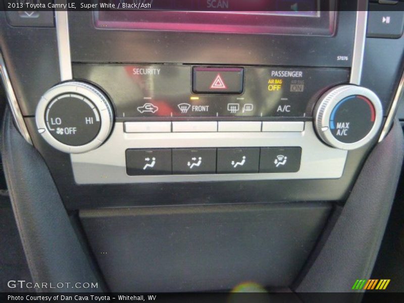 Super White / Black/Ash 2013 Toyota Camry LE
