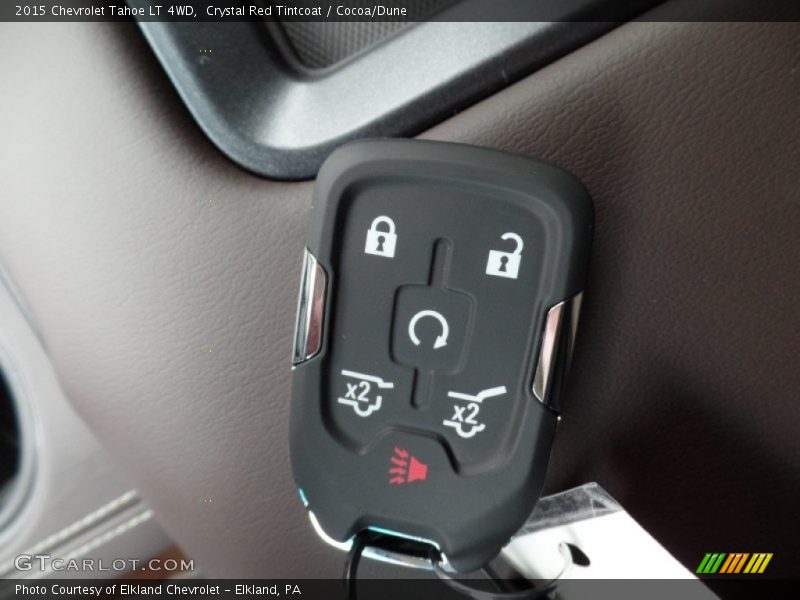 Crystal Red Tintcoat / Cocoa/Dune 2015 Chevrolet Tahoe LT 4WD