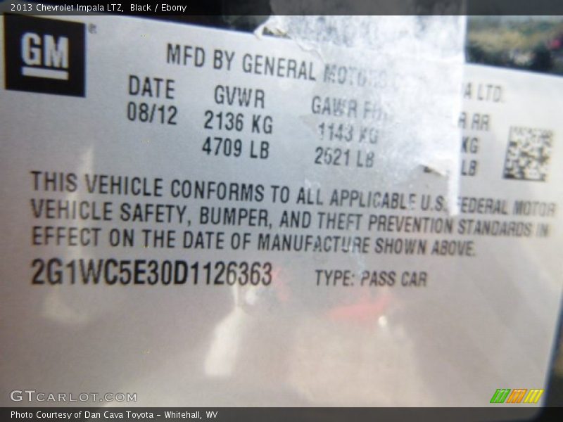 Black / Ebony 2013 Chevrolet Impala LTZ