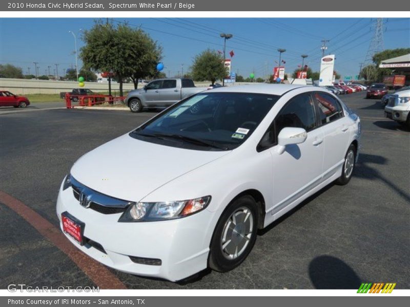 Spectrum White Pearl / Beige 2010 Honda Civic Hybrid Sedan
