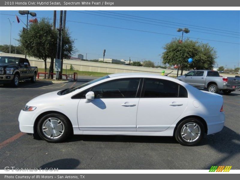 Spectrum White Pearl / Beige 2010 Honda Civic Hybrid Sedan