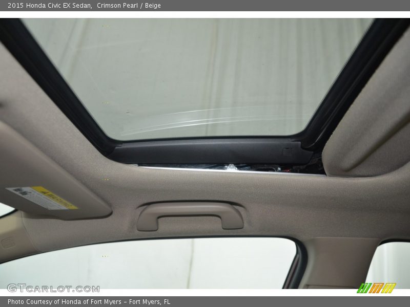 Crimson Pearl / Beige 2015 Honda Civic EX Sedan