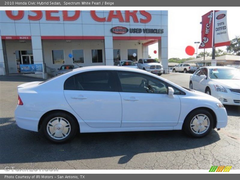 Spectrum White Pearl / Beige 2010 Honda Civic Hybrid Sedan