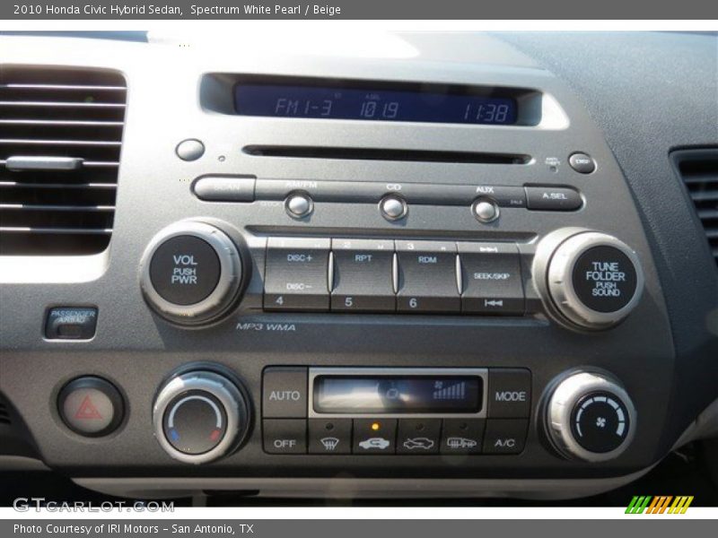 Spectrum White Pearl / Beige 2010 Honda Civic Hybrid Sedan