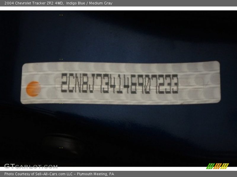Indigo Blue / Medium Gray 2004 Chevrolet Tracker ZR2 4WD