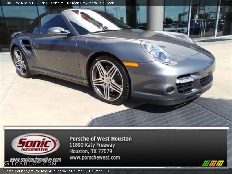 Meteor Grey Metallic / Black 2009 Porsche 911 Turbo Cabriolet