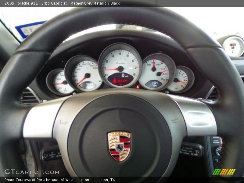 Meteor Grey Metallic / Black 2009 Porsche 911 Turbo Cabriolet