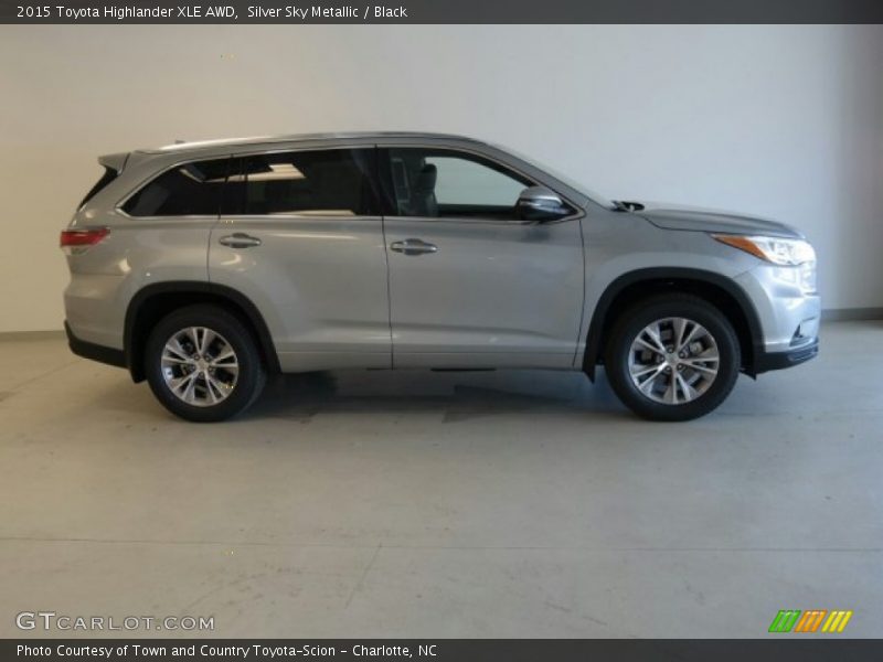Silver Sky Metallic / Black 2015 Toyota Highlander XLE AWD