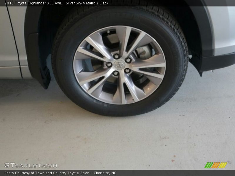Silver Sky Metallic / Black 2015 Toyota Highlander XLE AWD