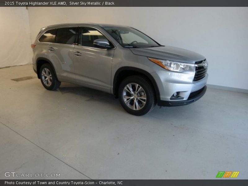 Silver Sky Metallic / Black 2015 Toyota Highlander XLE AWD