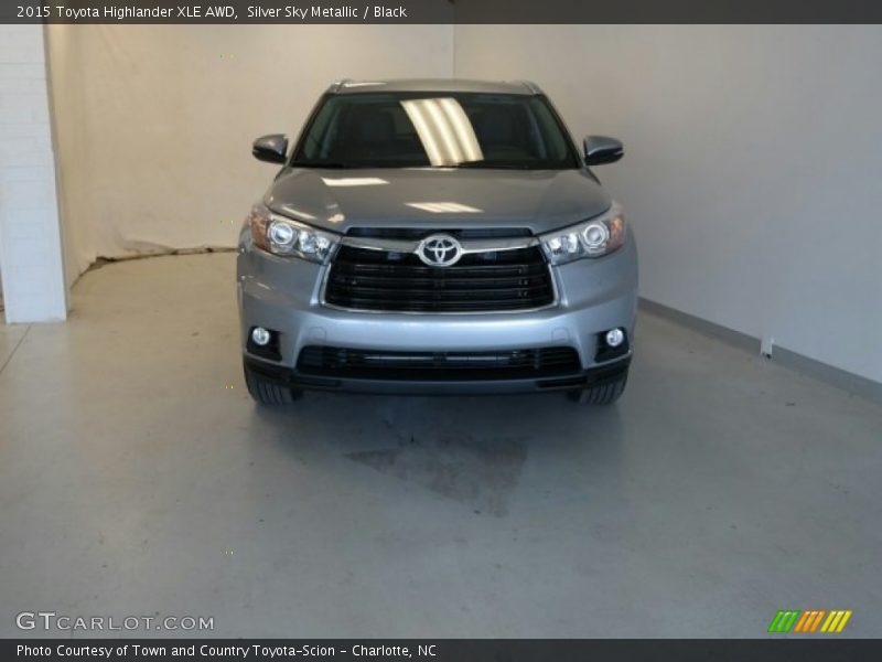 Silver Sky Metallic / Black 2015 Toyota Highlander XLE AWD