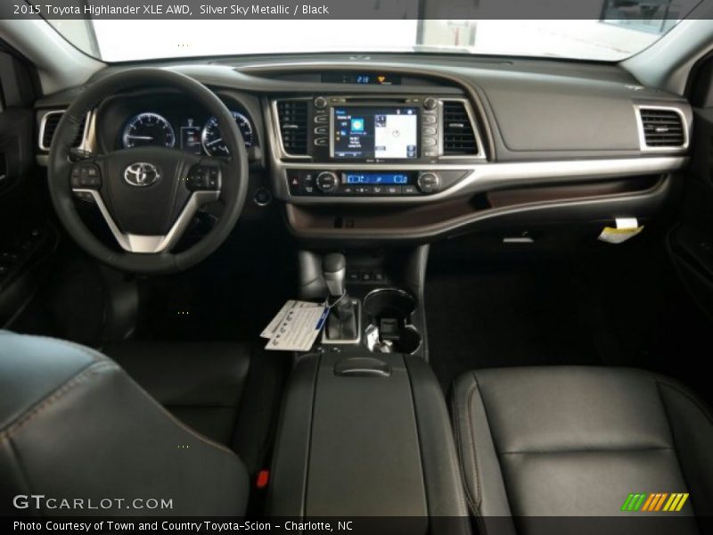 Silver Sky Metallic / Black 2015 Toyota Highlander XLE AWD