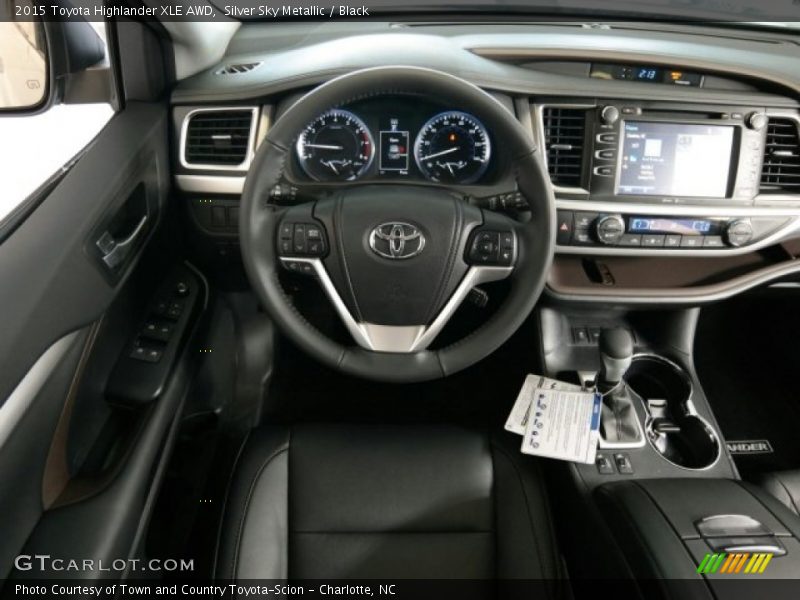 Silver Sky Metallic / Black 2015 Toyota Highlander XLE AWD
