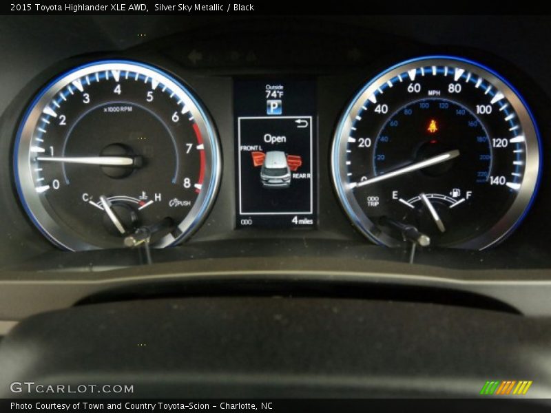 Silver Sky Metallic / Black 2015 Toyota Highlander XLE AWD