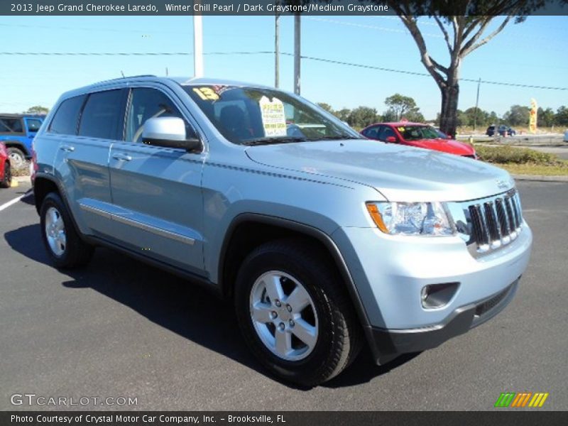 Winter Chill Pearl / Dark Graystone/Medium Graystone 2013 Jeep Grand Cherokee Laredo