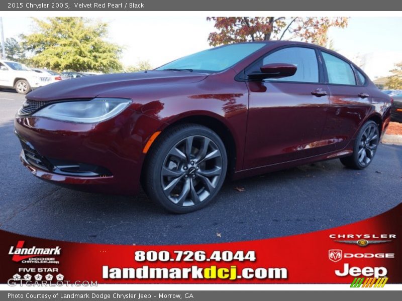 Velvet Red Pearl / Black 2015 Chrysler 200 S