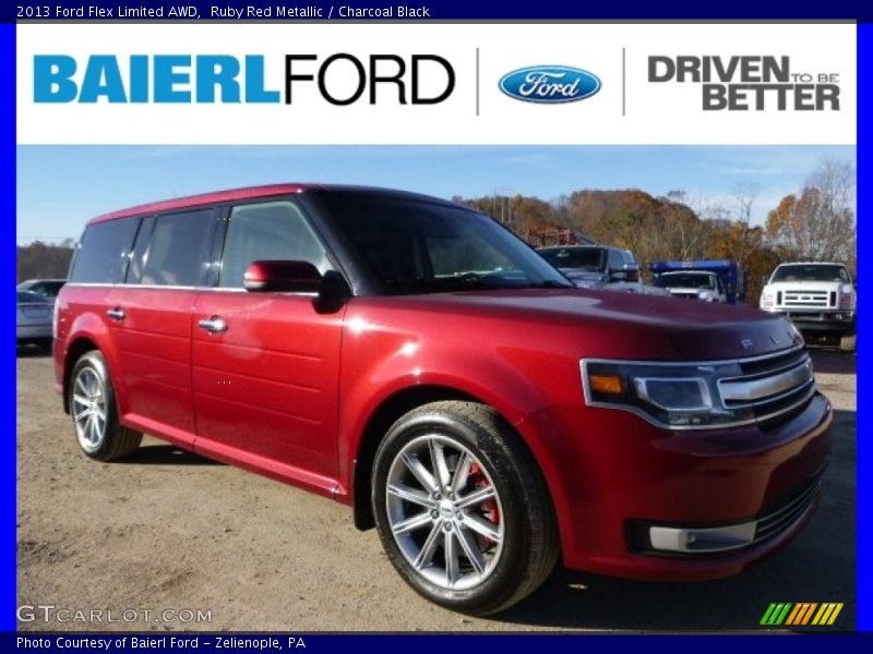 Ruby Red Metallic / Charcoal Black 2013 Ford Flex Limited AWD