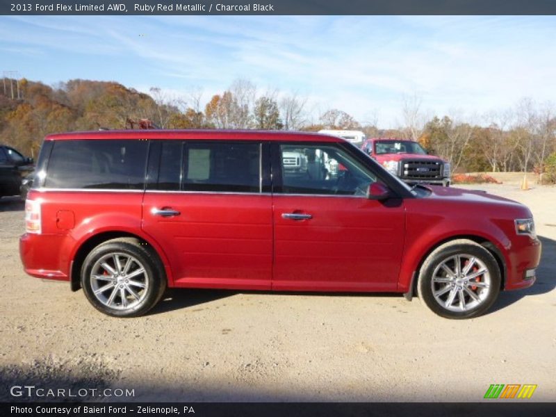 Ruby Red Metallic / Charcoal Black 2013 Ford Flex Limited AWD