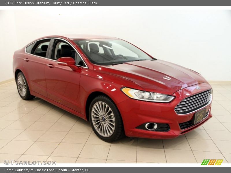Ruby Red / Charcoal Black 2014 Ford Fusion Titanium