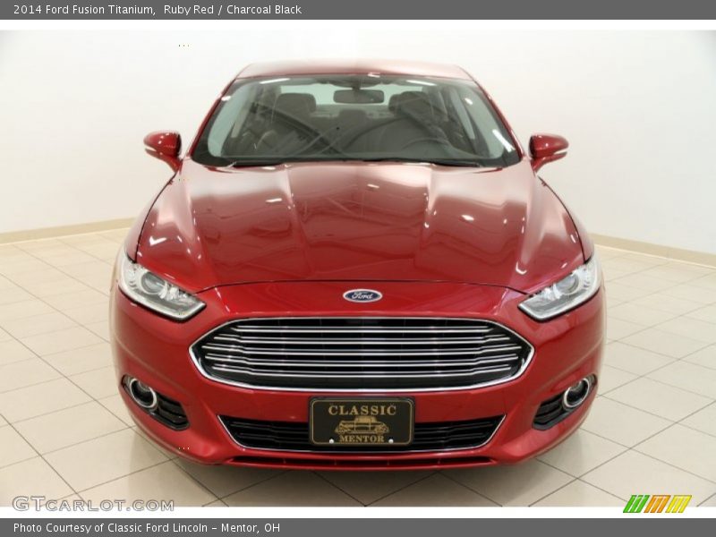 Ruby Red / Charcoal Black 2014 Ford Fusion Titanium