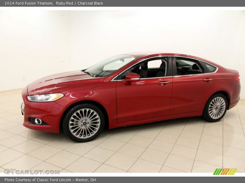 Ruby Red / Charcoal Black 2014 Ford Fusion Titanium