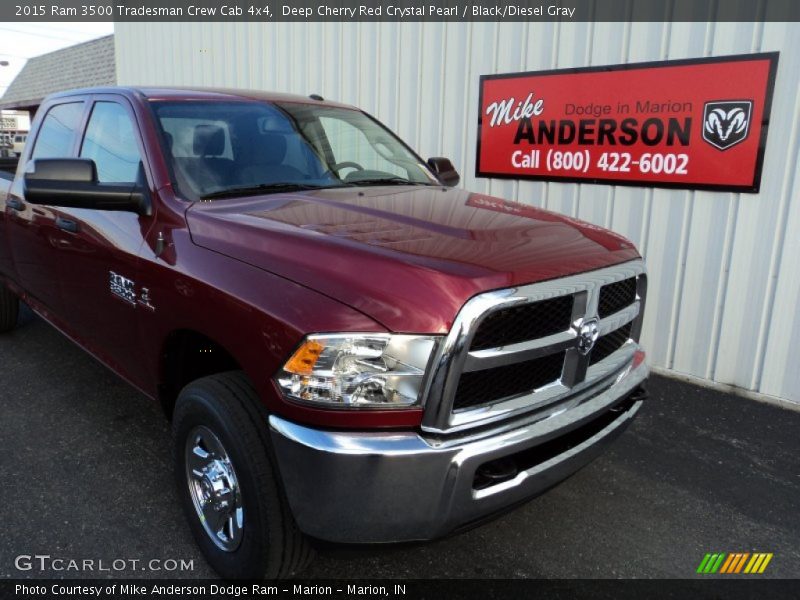 Deep Cherry Red Crystal Pearl / Black/Diesel Gray 2015 Ram 3500 Tradesman Crew Cab 4x4