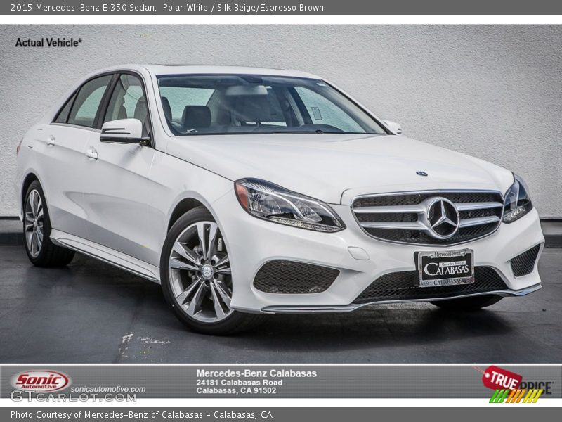 Polar White / Silk Beige/Espresso Brown 2015 Mercedes-Benz E 350 Sedan