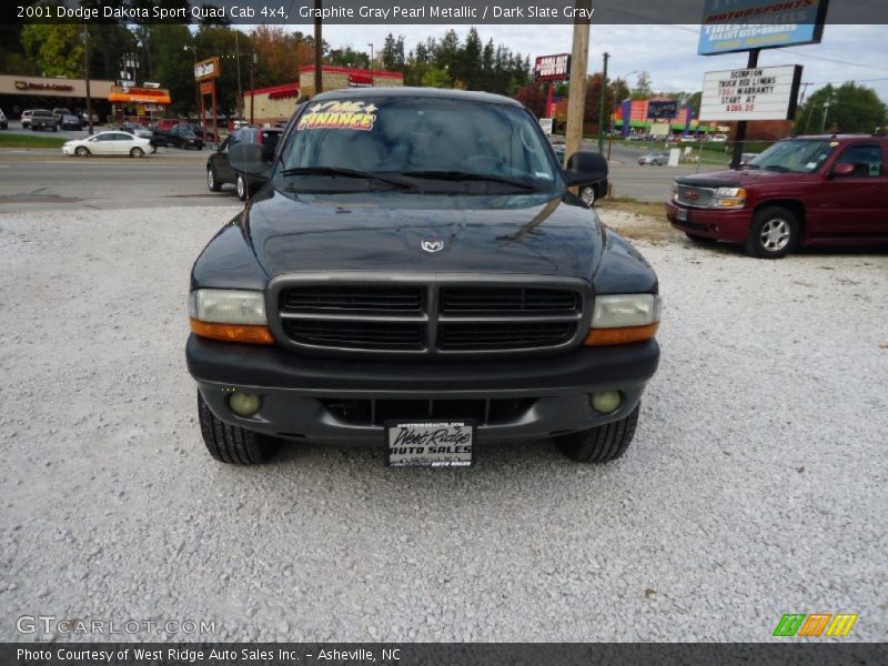 Graphite Gray Pearl Metallic / Dark Slate Gray 2001 Dodge Dakota Sport Quad Cab 4x4