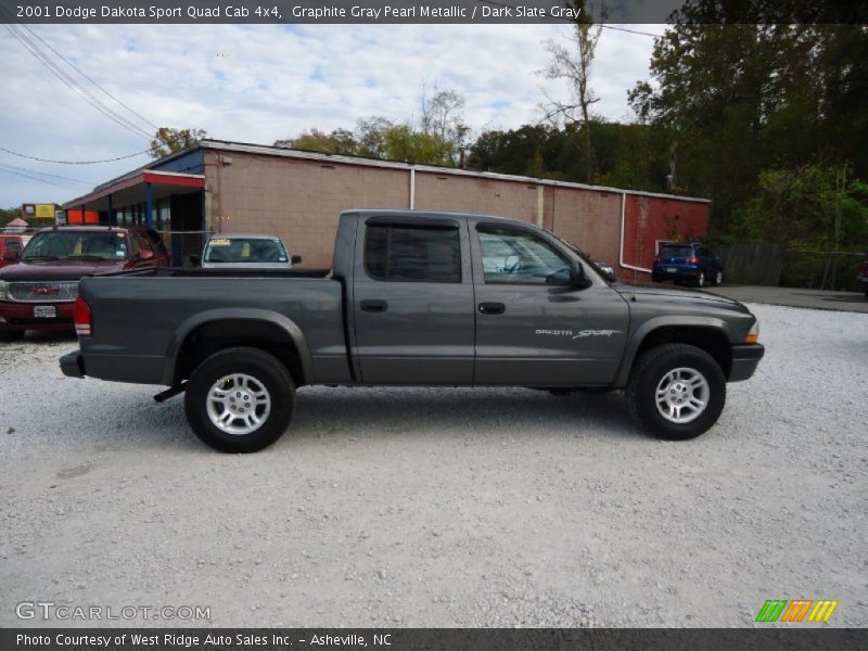 Graphite Gray Pearl Metallic / Dark Slate Gray 2001 Dodge Dakota Sport Quad Cab 4x4