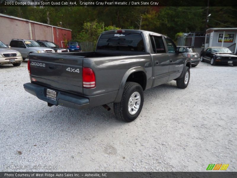 Graphite Gray Pearl Metallic / Dark Slate Gray 2001 Dodge Dakota Sport Quad Cab 4x4