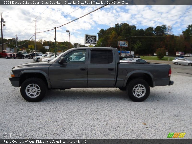 Graphite Gray Pearl Metallic / Dark Slate Gray 2001 Dodge Dakota Sport Quad Cab 4x4