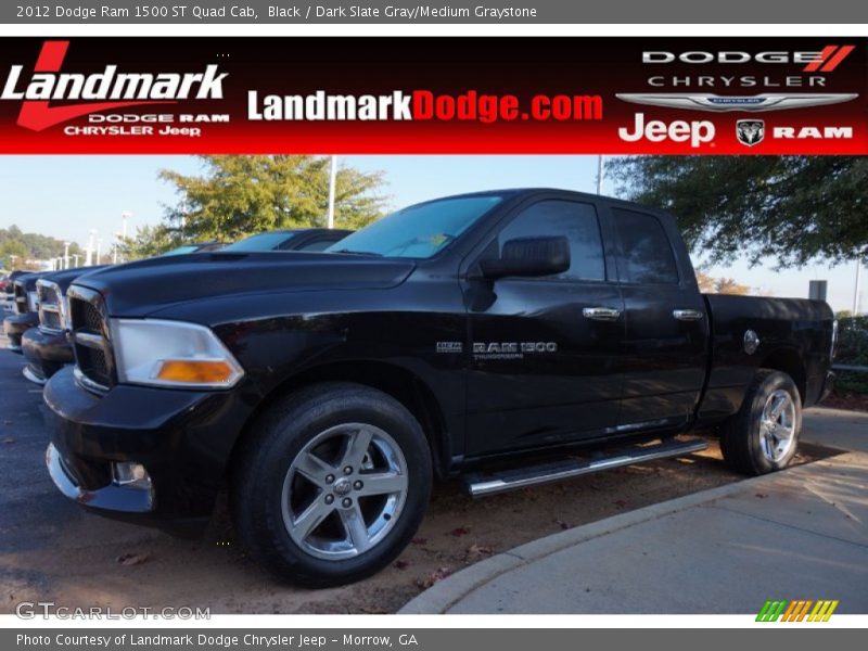 Black / Dark Slate Gray/Medium Graystone 2012 Dodge Ram 1500 ST Quad Cab