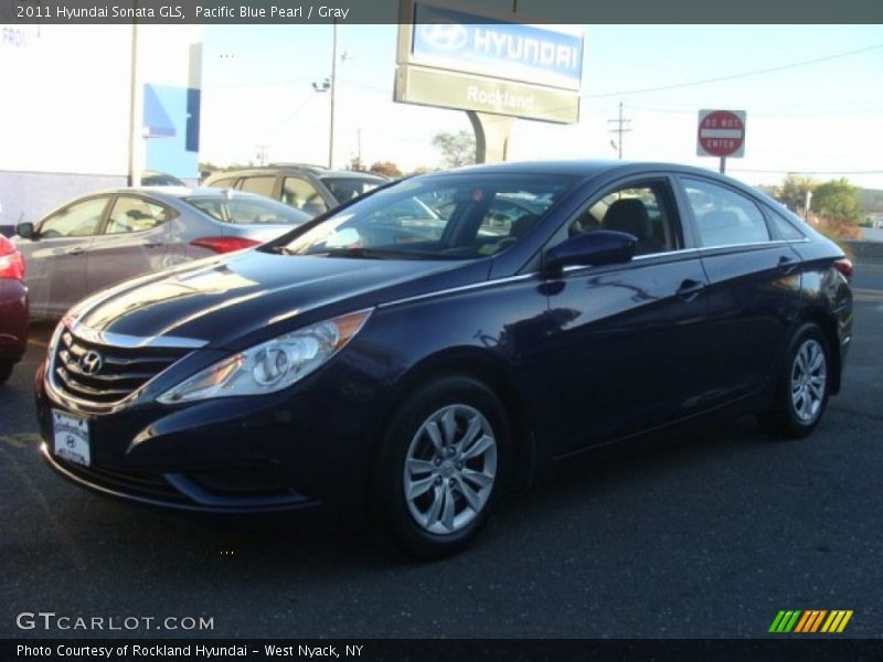 Pacific Blue Pearl / Gray 2011 Hyundai Sonata GLS