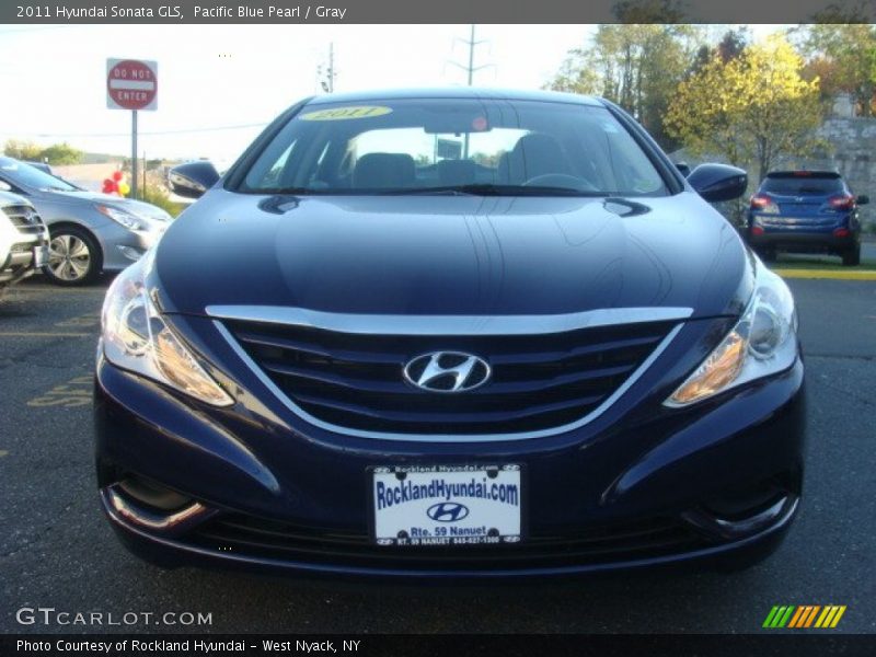 Pacific Blue Pearl / Gray 2011 Hyundai Sonata GLS