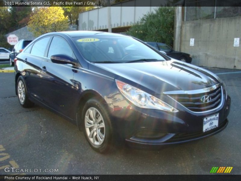 Pacific Blue Pearl / Gray 2011 Hyundai Sonata GLS