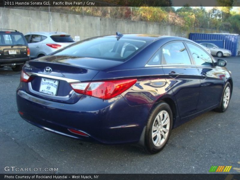 Pacific Blue Pearl / Gray 2011 Hyundai Sonata GLS