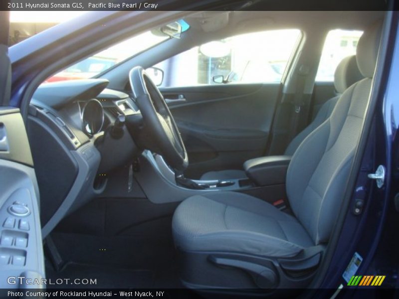 Pacific Blue Pearl / Gray 2011 Hyundai Sonata GLS