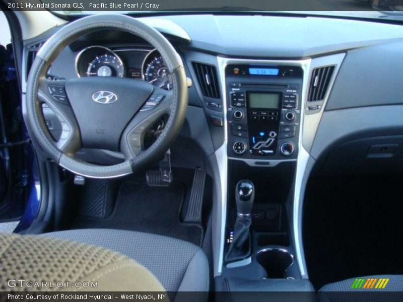 Pacific Blue Pearl / Gray 2011 Hyundai Sonata GLS