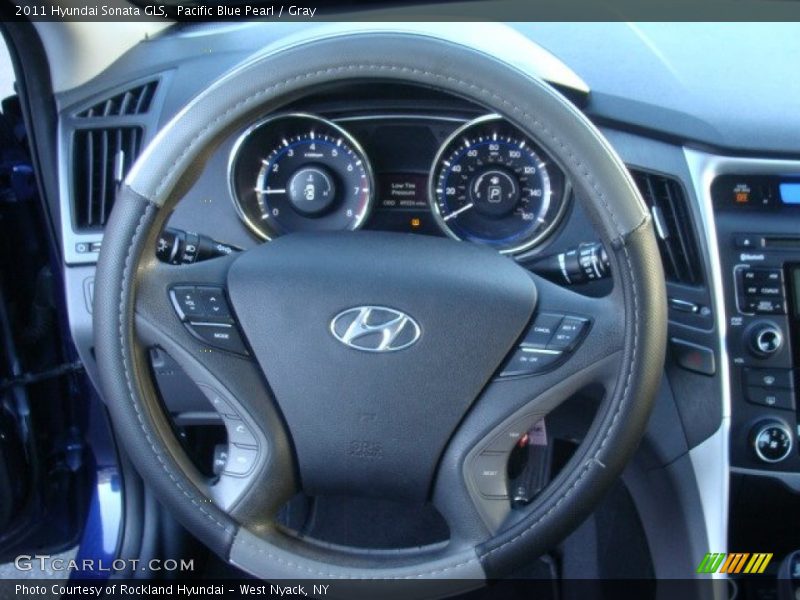 Pacific Blue Pearl / Gray 2011 Hyundai Sonata GLS