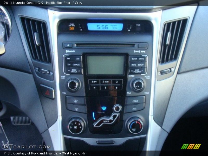 Pacific Blue Pearl / Gray 2011 Hyundai Sonata GLS
