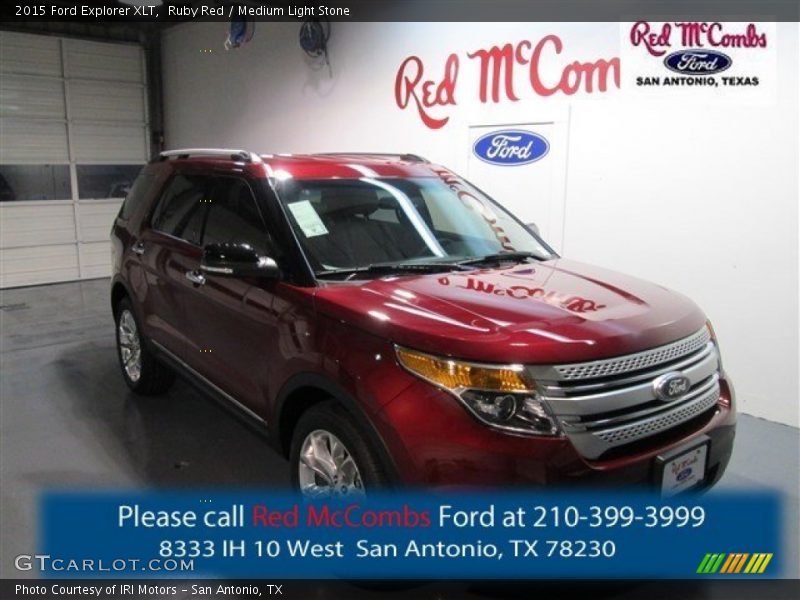 Ruby Red / Medium Light Stone 2015 Ford Explorer XLT